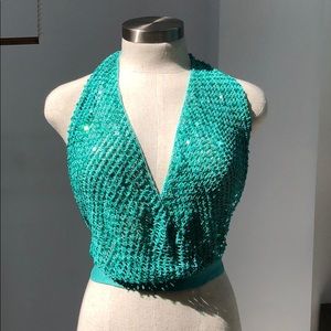 BCBG Sequins Holter Top